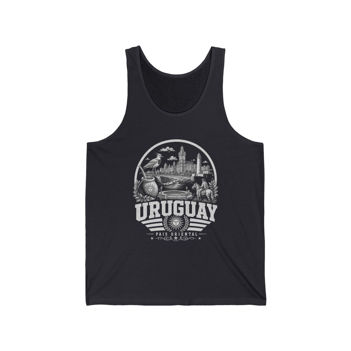 Uruguay Men's Tank Top — Dark Grey (front)