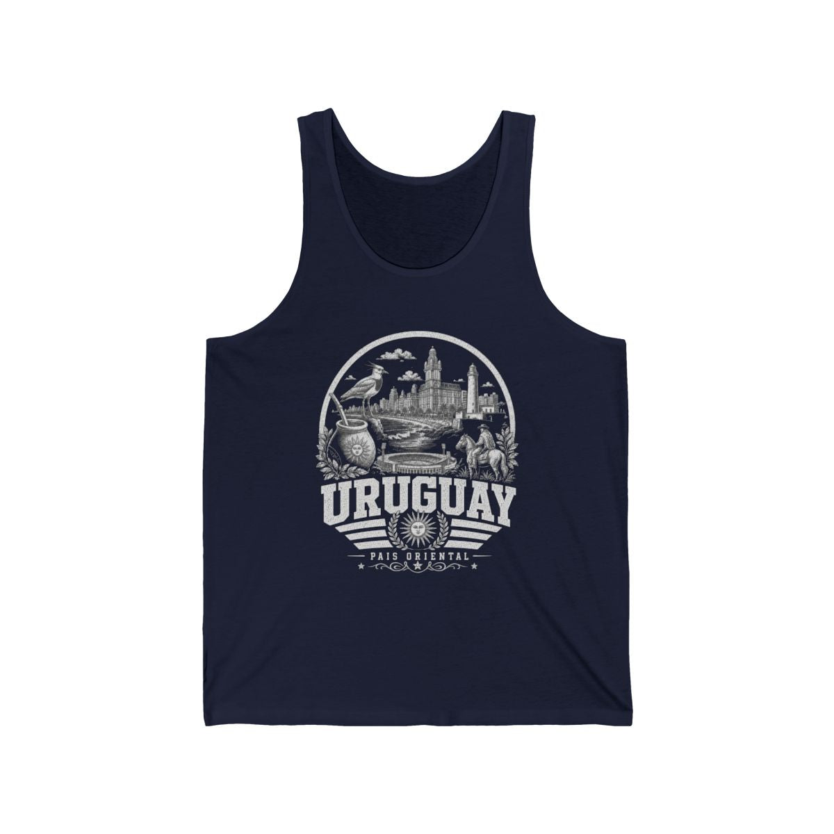 Uruguay Men's Tank Top — Navy (front)