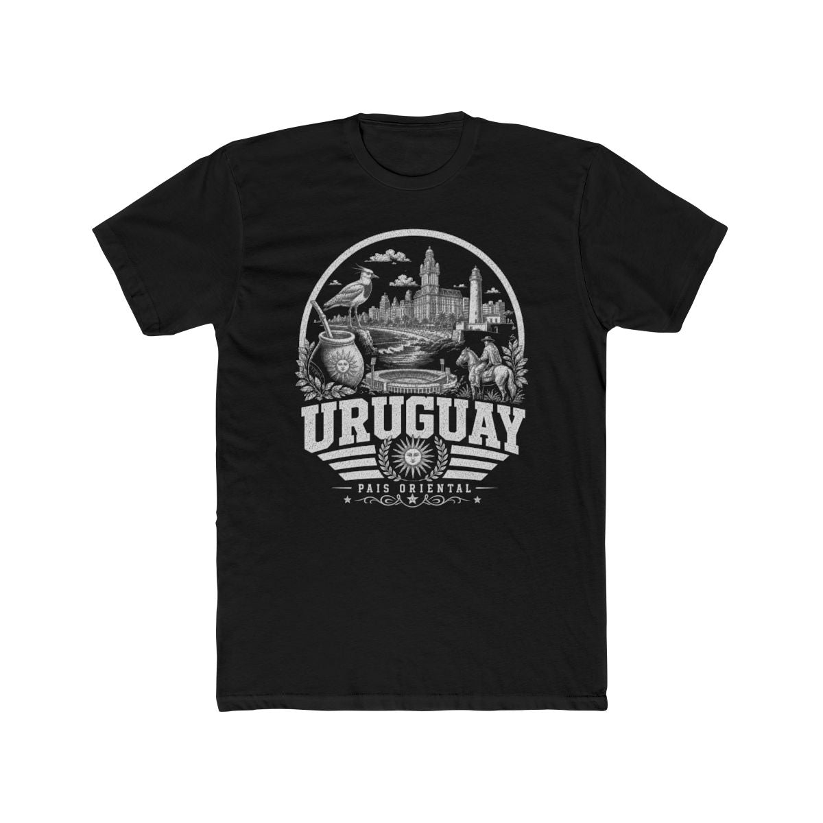 Uruguay Men's Tee — Solid Black