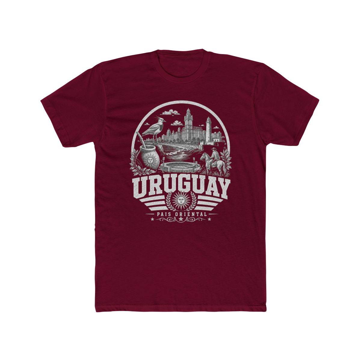Uruguay Men's Tee — Solid Cardinal Red