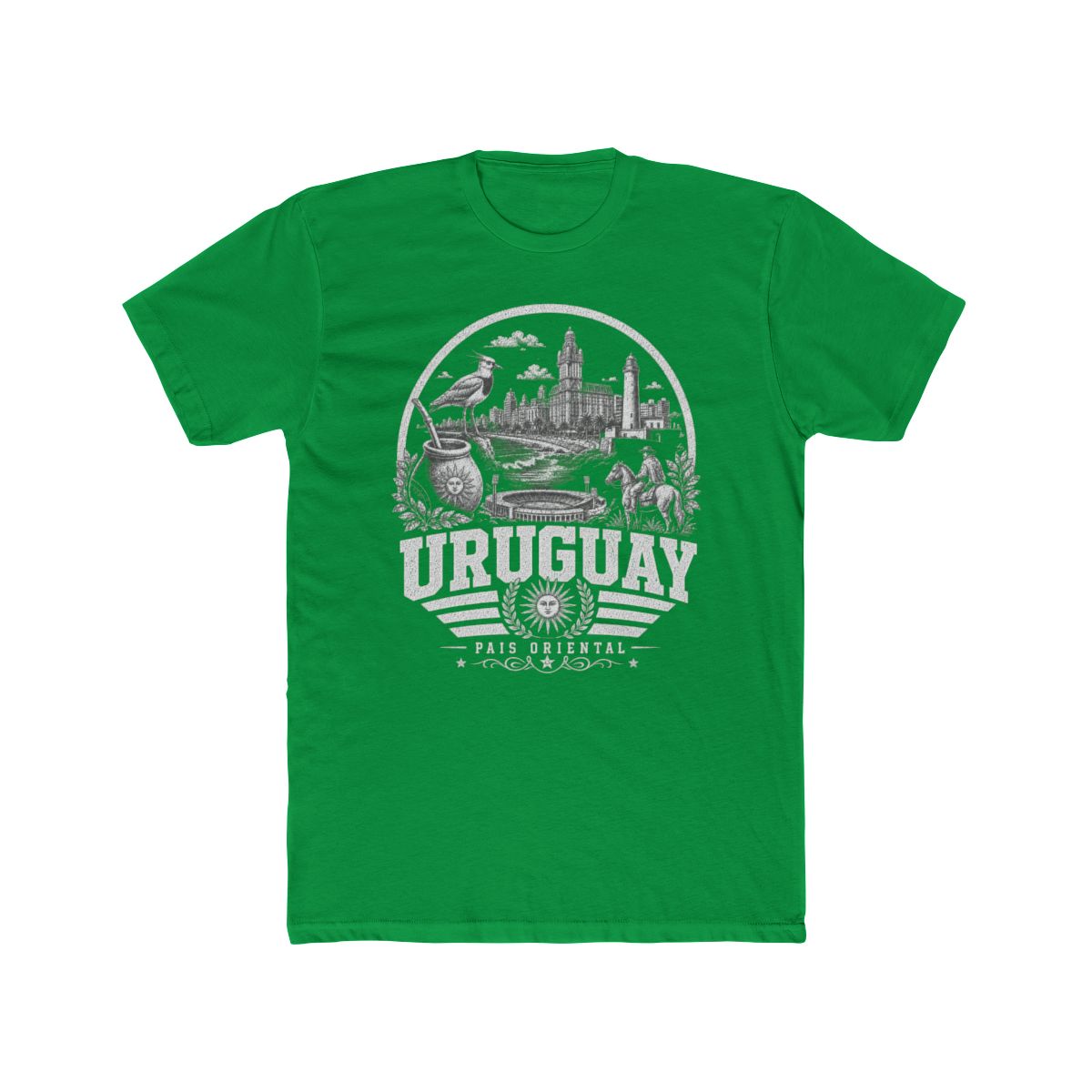 Uruguay Men's Tee — Solid Kelly Green