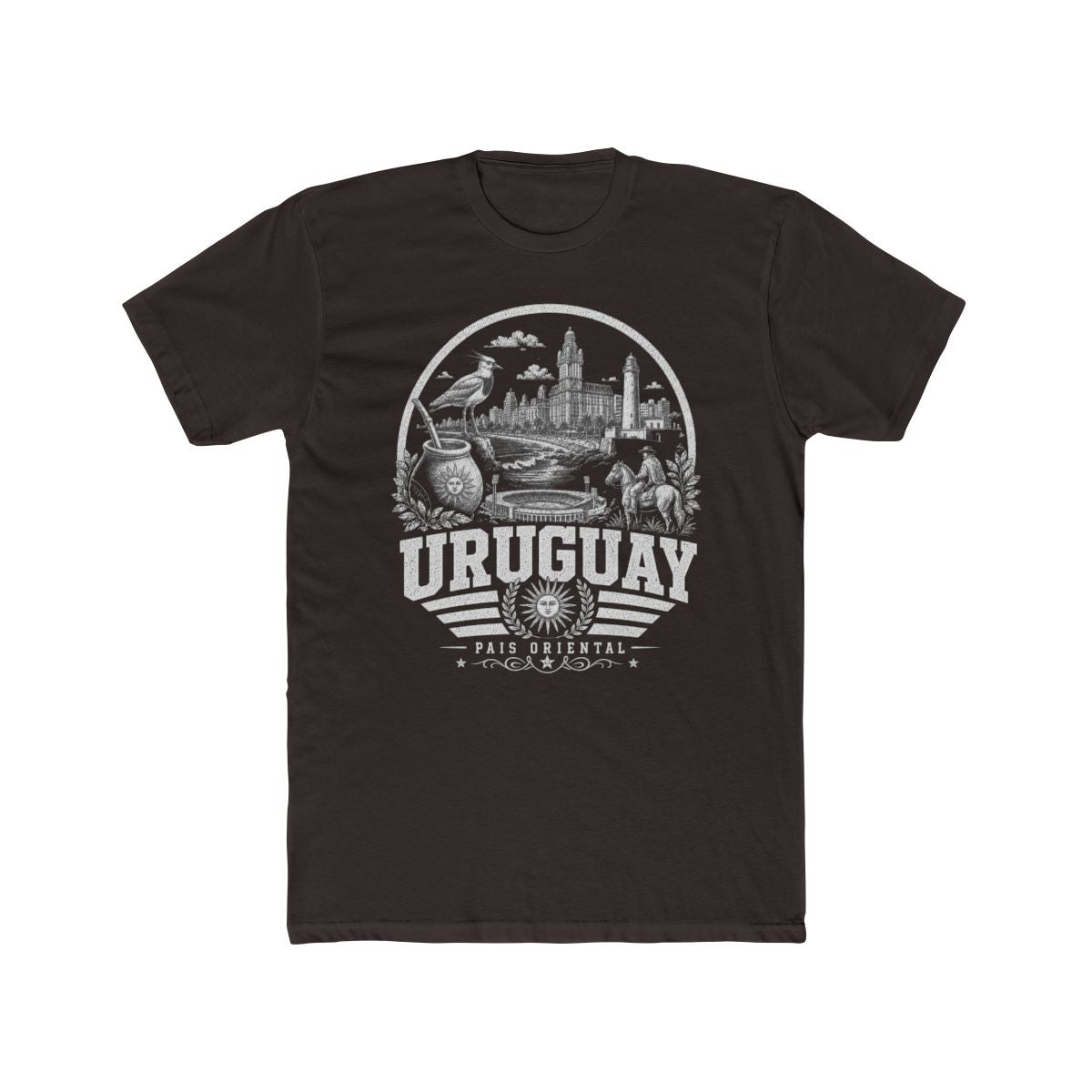 Uruguay Men's Tee — Solid Dark Chocolate