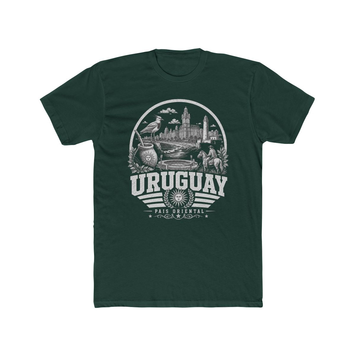 Uruguay Men's Tee — Solid Forest Green