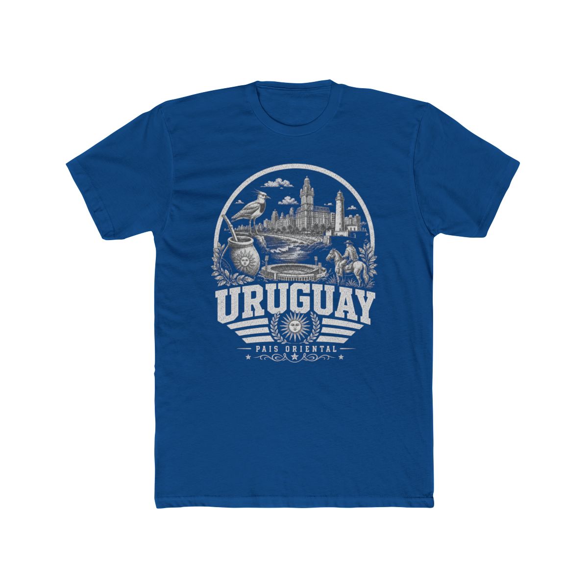 Uruguay Men's Tee — Solid Cool Blue