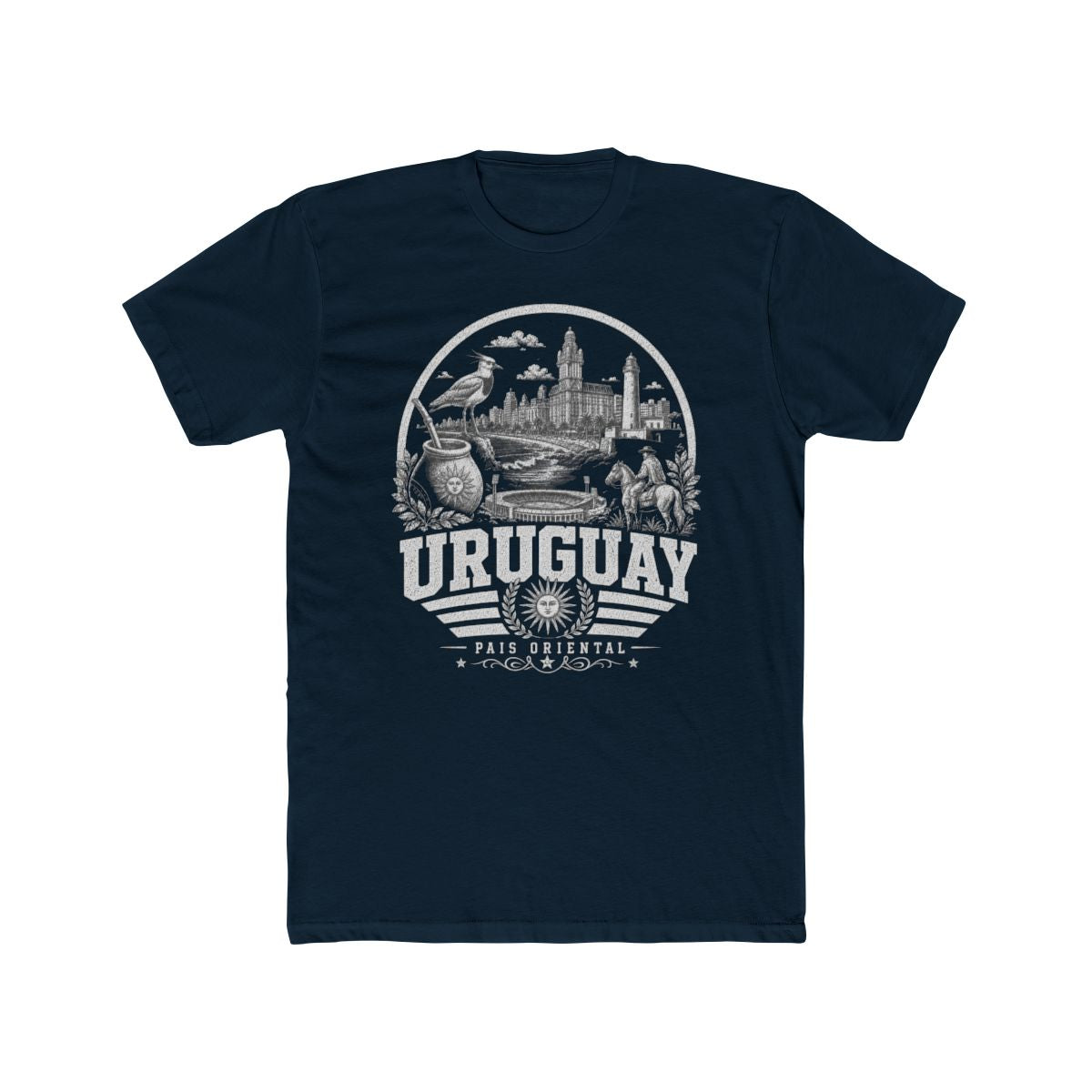Uruguay Men's Tee — Solid Midnight Navy