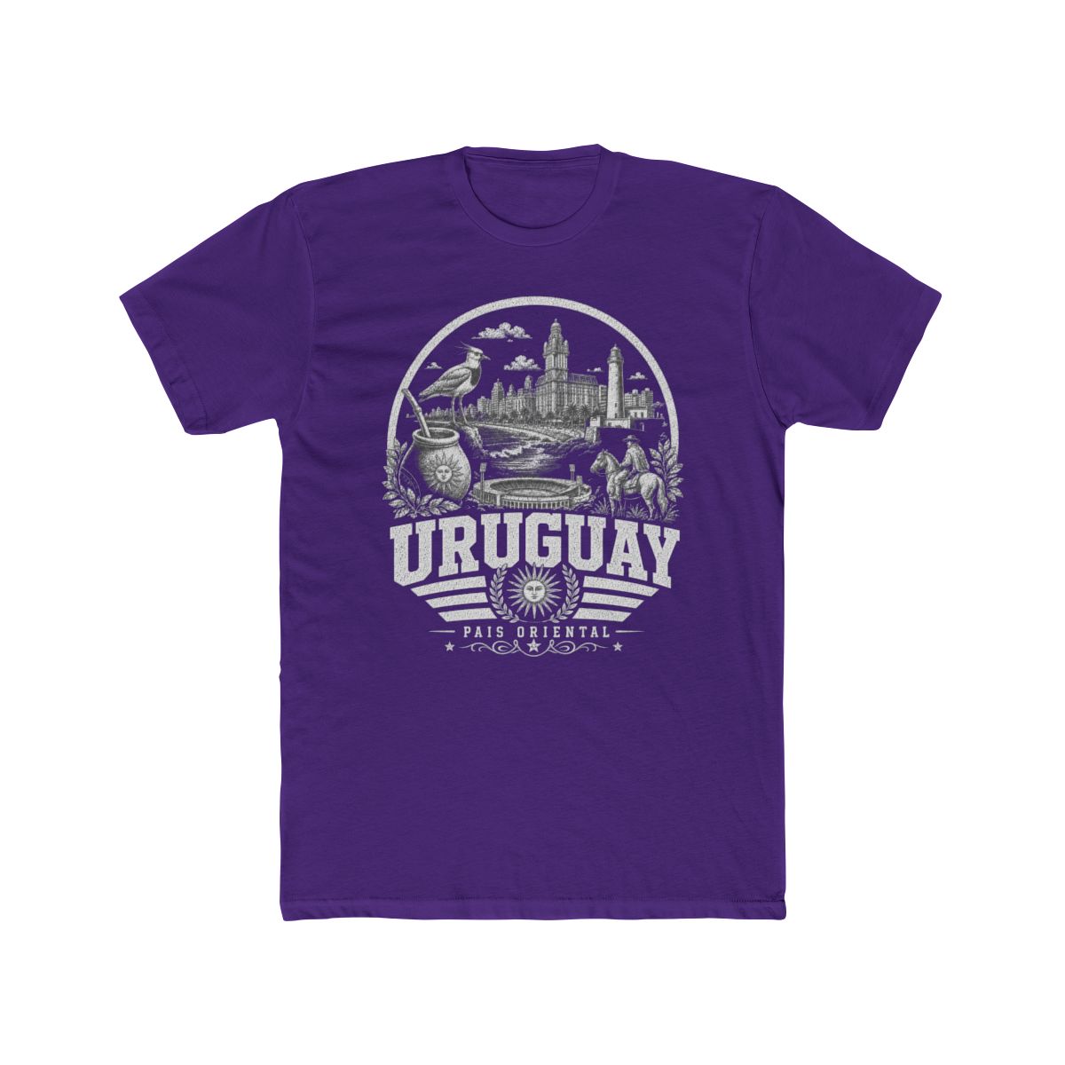Uruguay Men's Tee — Solid Purple Rush
