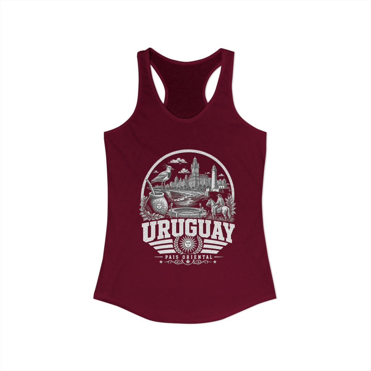 Uruguay Women's Tank Top — Solid Cardinal Red (front)