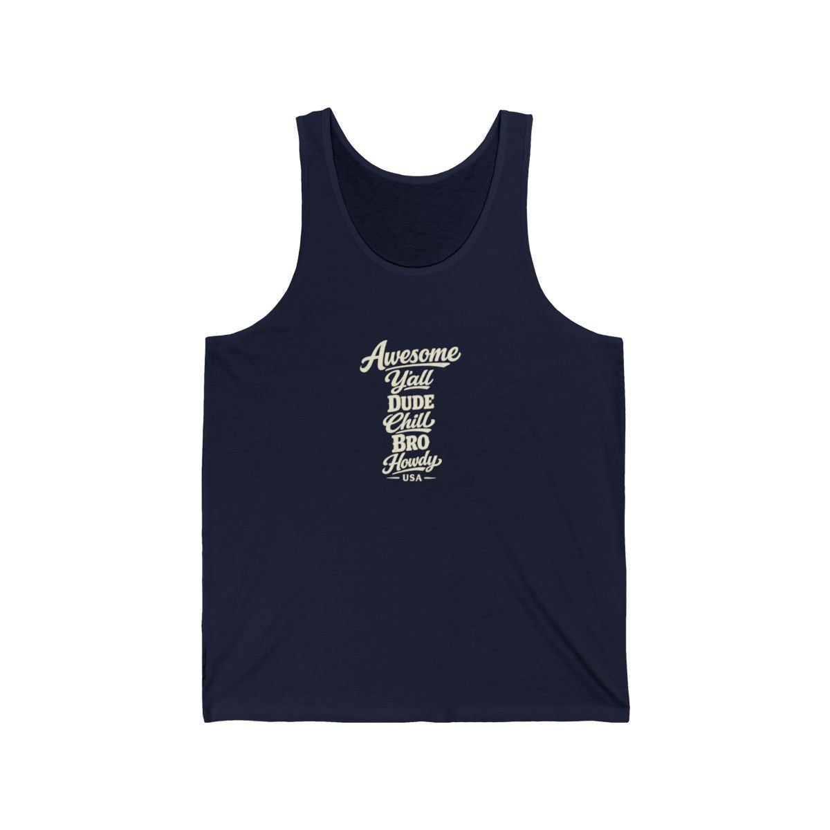 USA local slang men's tank top — typographic sayings design | Nameshi Destinations (view 15)