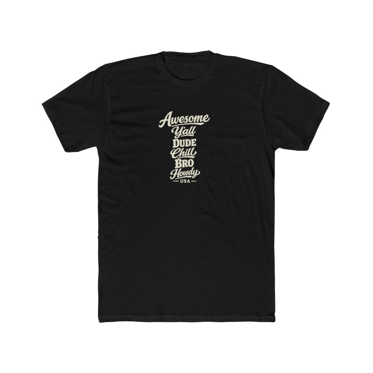 USA local slang men's tee — typographic sayings design | Nameshi Destinations (view 2)