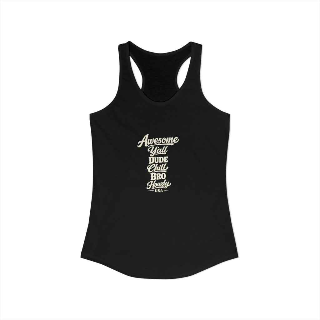 USA Slang Expressions Women's Tank Top — Solid Black (front)