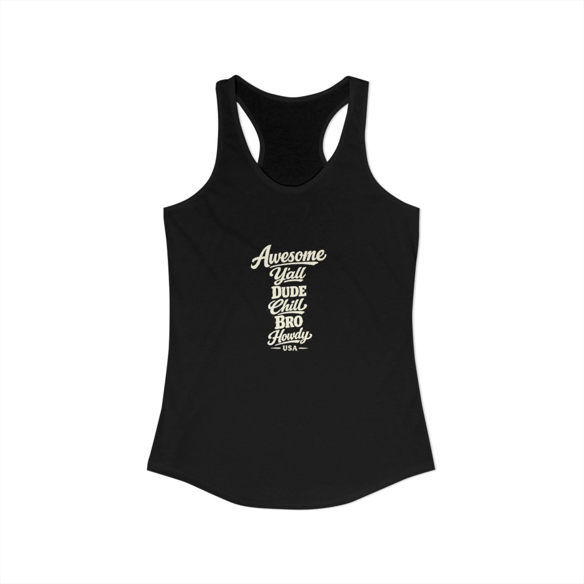 USA Slang Expressions Women's Tank Top — Solid Black (front)