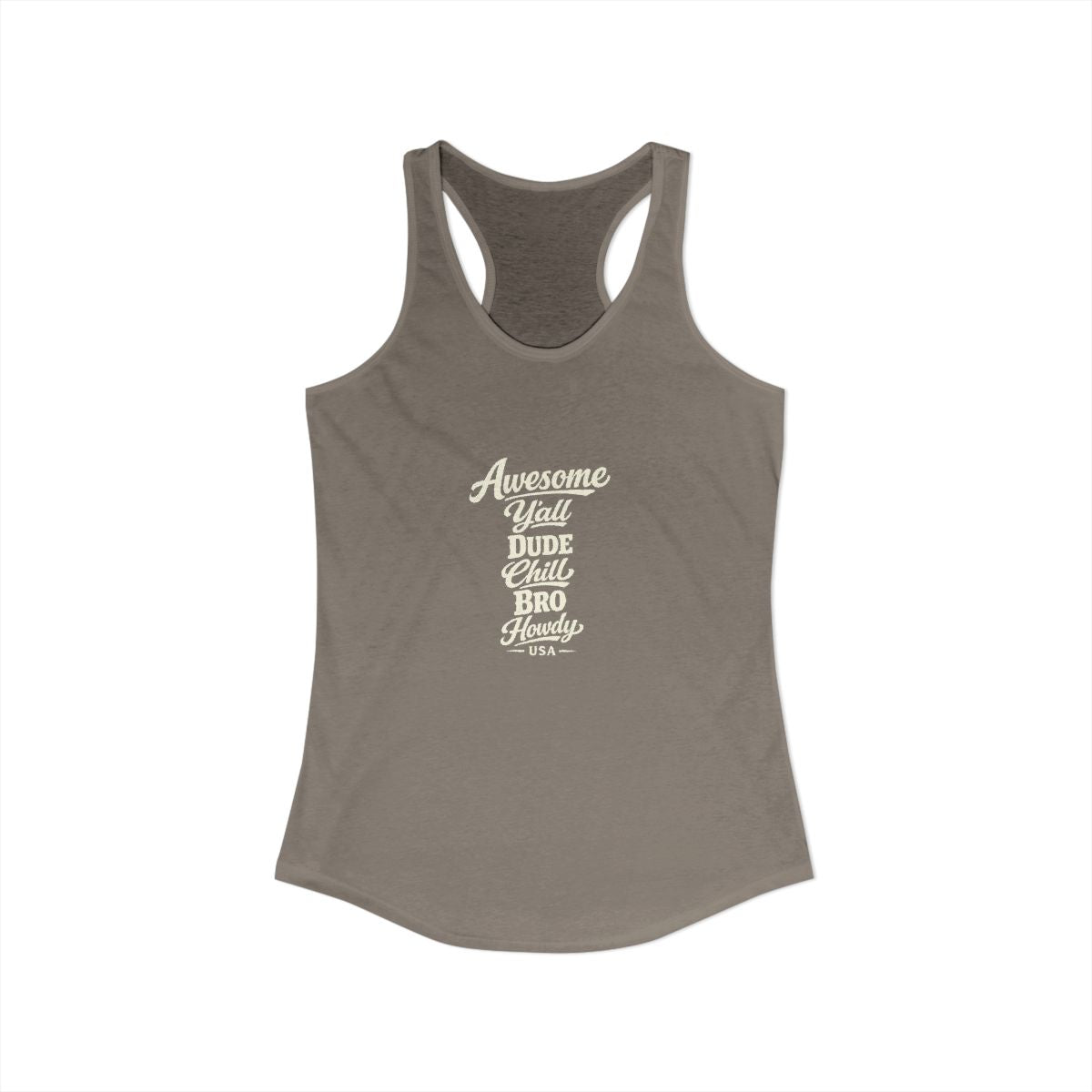 USA local slang women's tank top — typographic sayings design | Nameshi Destinations (view 23)