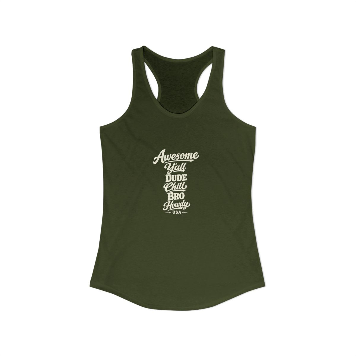 USA local slang women's tank top — typographic sayings design | Nameshi Destinations (view 11)