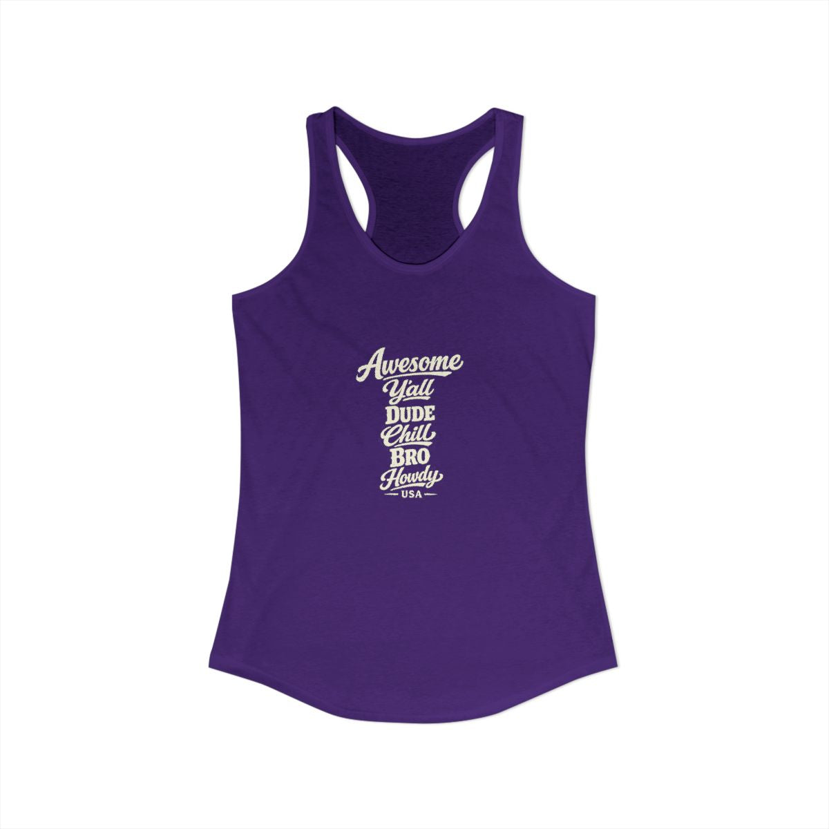 USA local slang women's tank top — typographic sayings design | Nameshi Destinations (view 15)