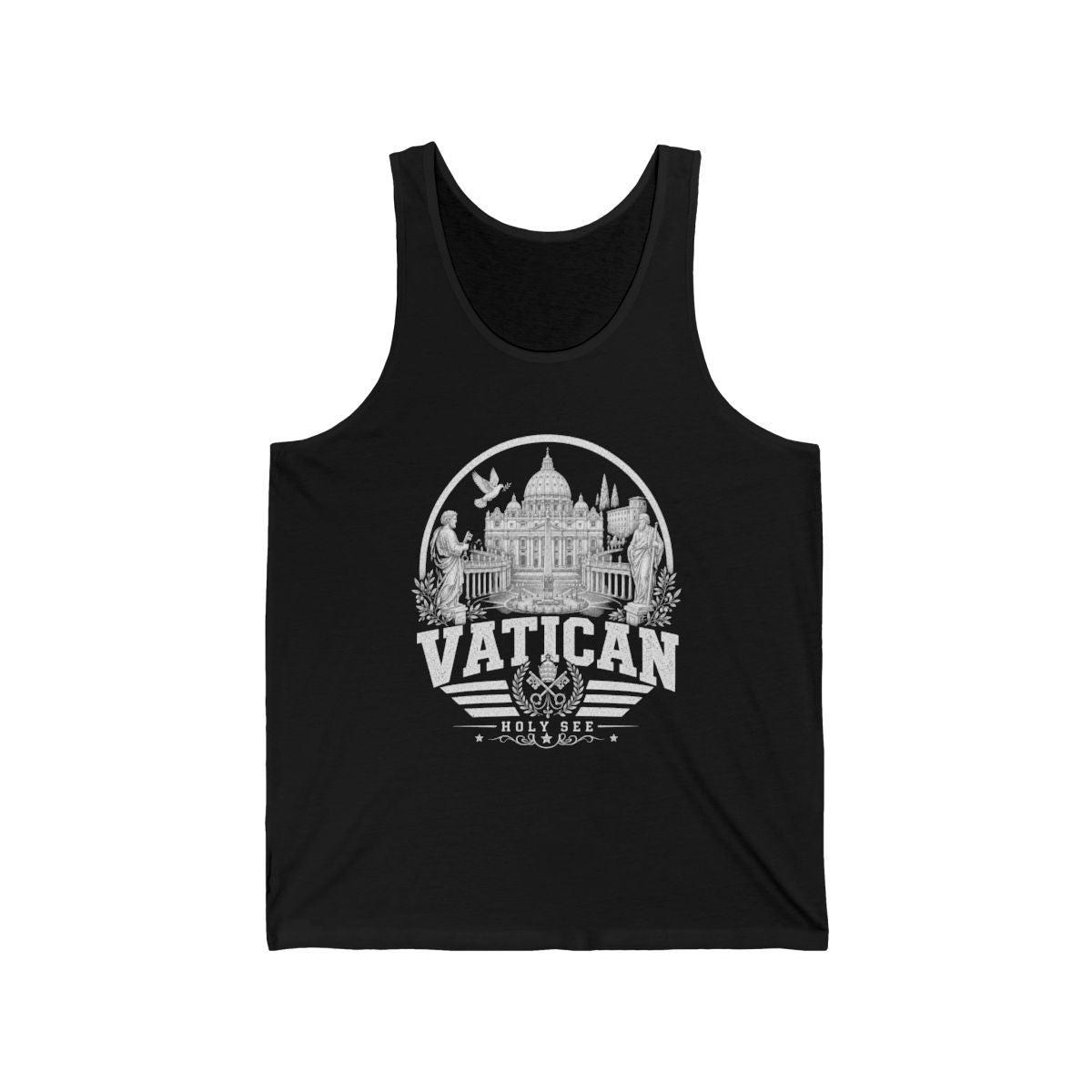 Vatican Men's Tank Top — Black (front)