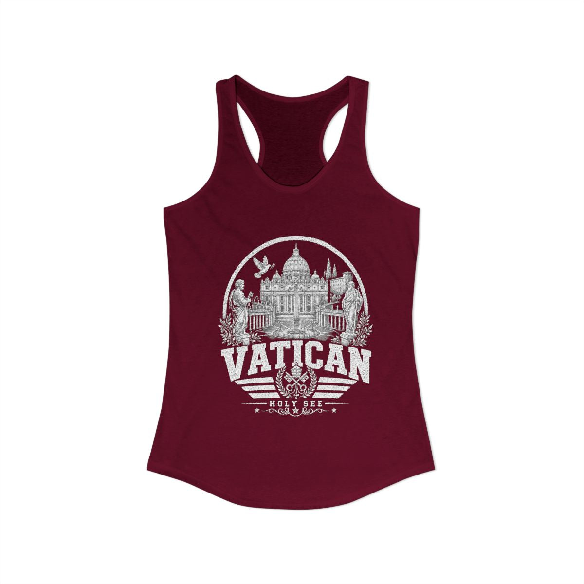 Vatican Women's Tank Top — Solid Cardinal Red (front)