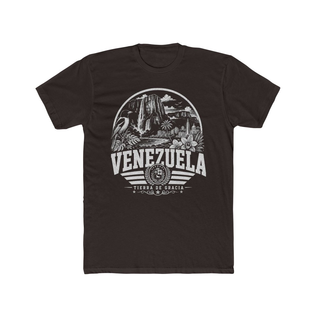 Venezuela Men's Tee — Solid Dark Chocolate