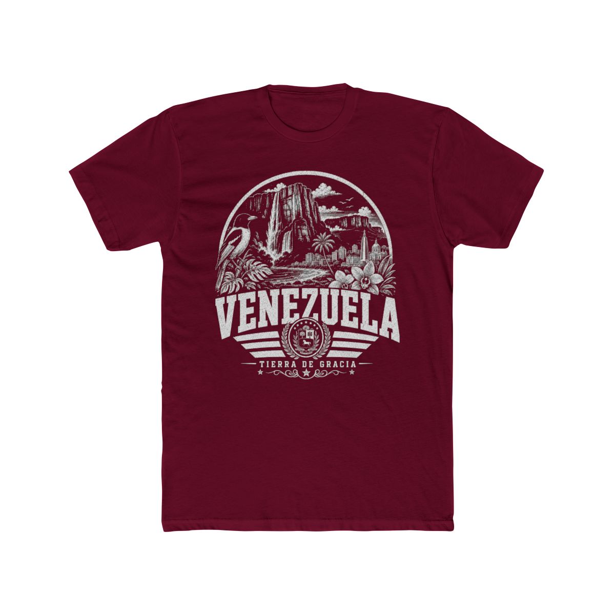 Venezuela Men's Tee — Solid Cardinal Red