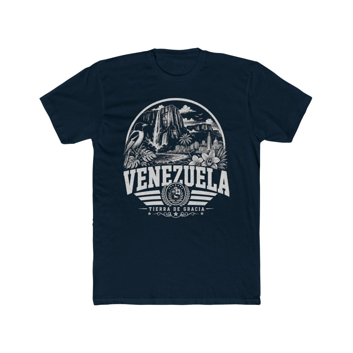 Venezuela Men's Tee — Solid Midnight Navy