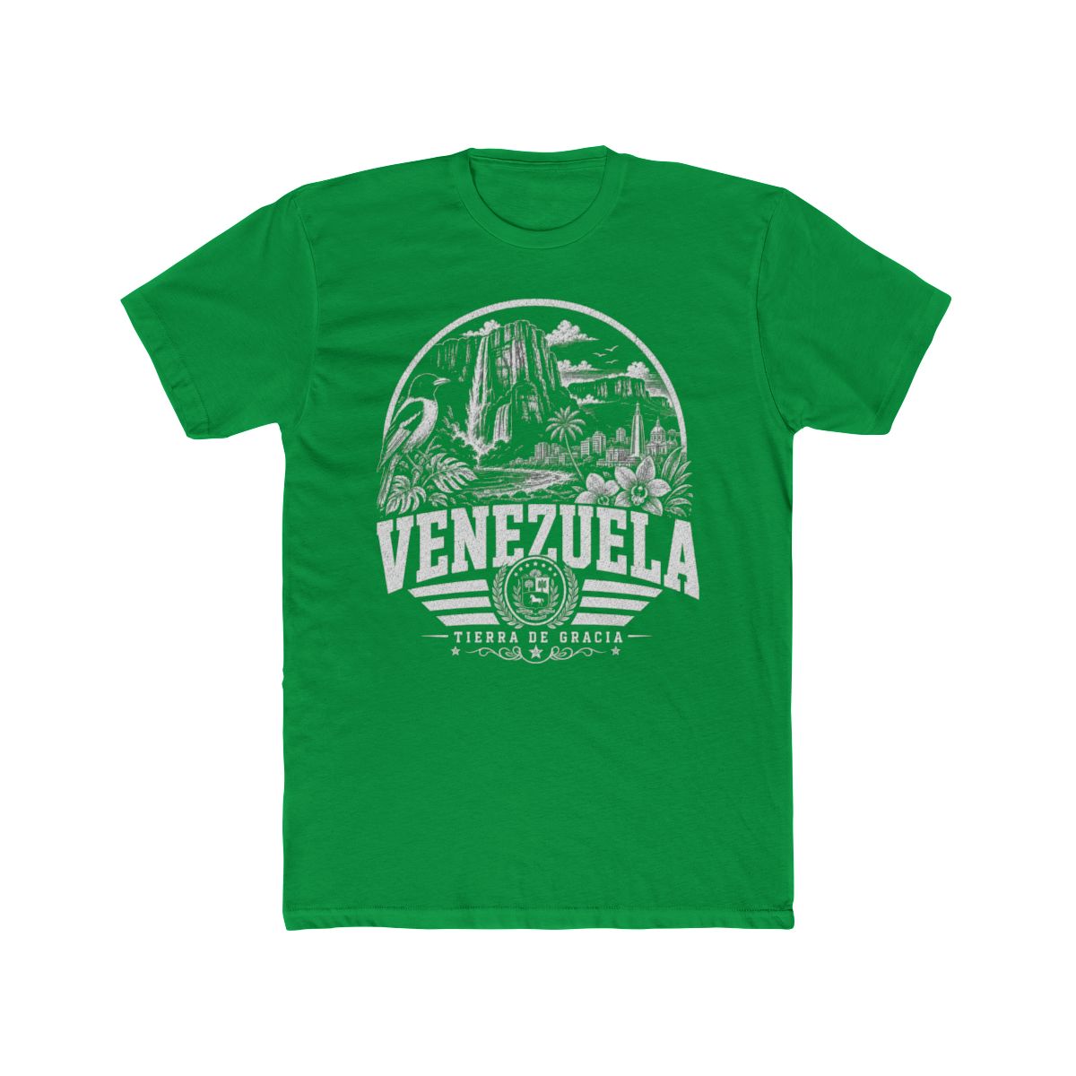 Venezuela Men's Tee — Solid Kelly Green