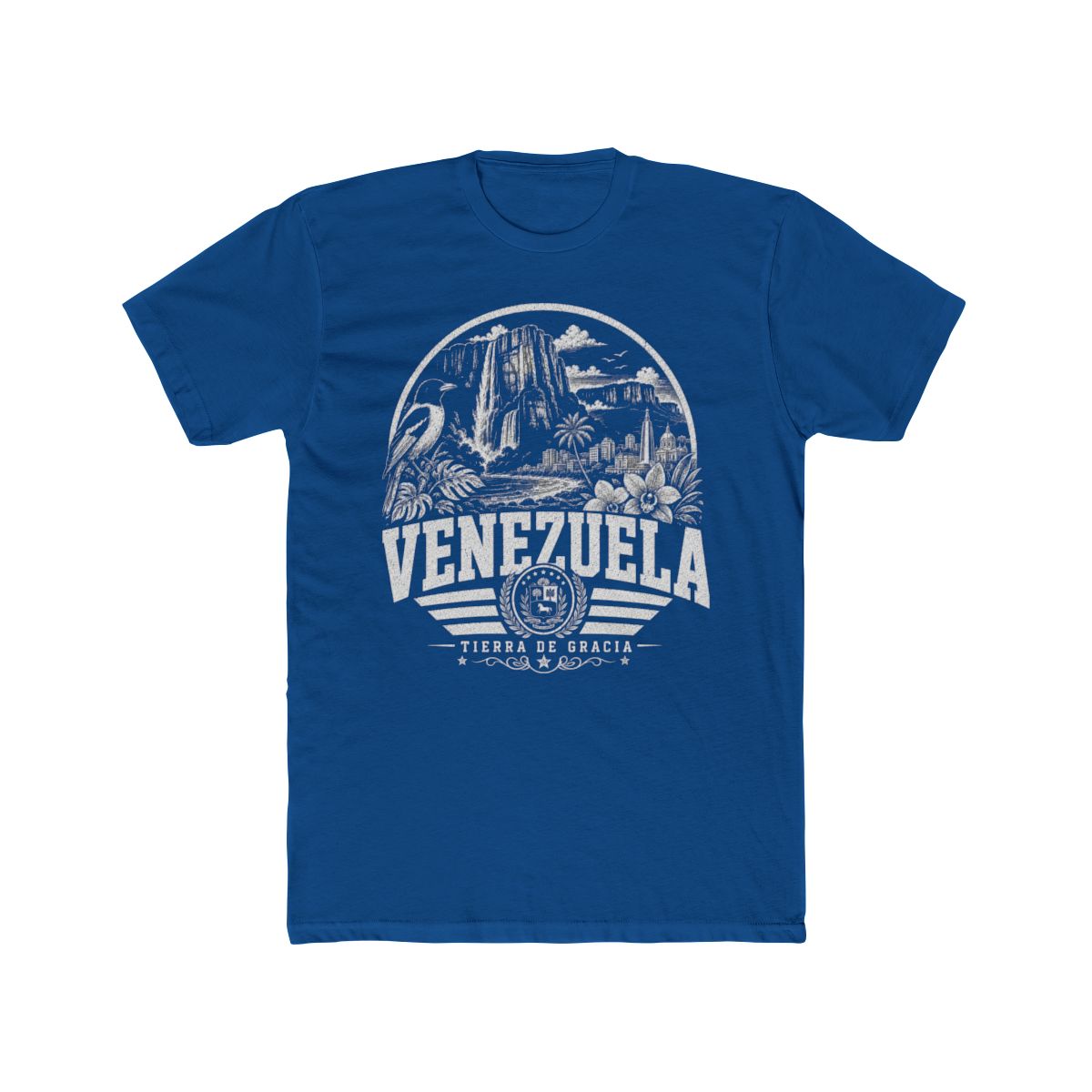 Venezuela Men's Tee — Solid Cool Blue