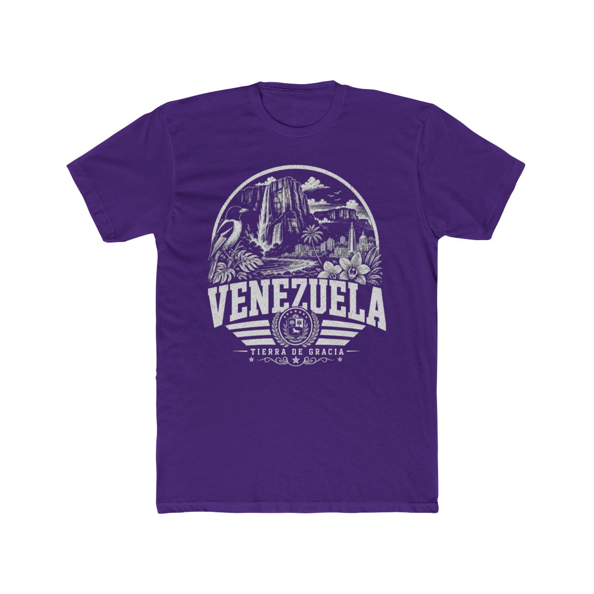 Venezuela Men's Tee — Solid Purple Rush