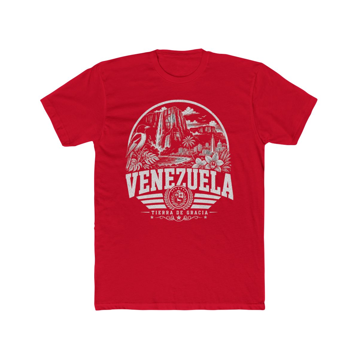 Venezuela Men's Tee — Solid Red