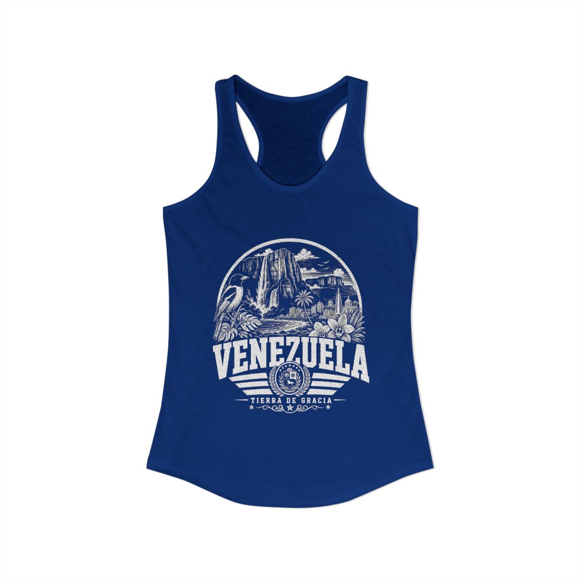 Venezuela Women's Tank Top — Solid Royal (front)
