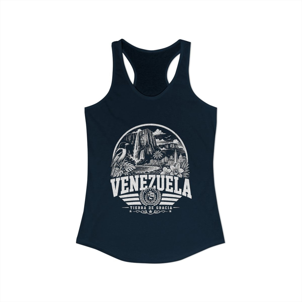 Venezuela Women's Tank Top — Solid Midnight Navy (front)
