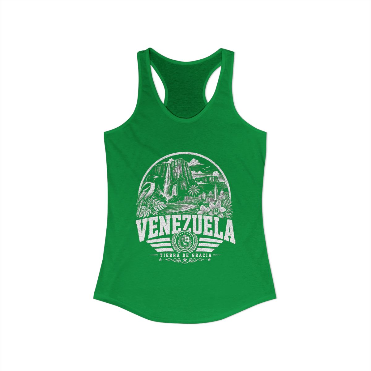 Venezuela Women's Tank Top — Solid Kelly Green (front)