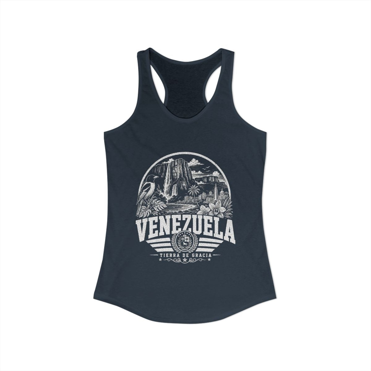 Venezuela Women's Tank Top — Solid Indigo (front)
