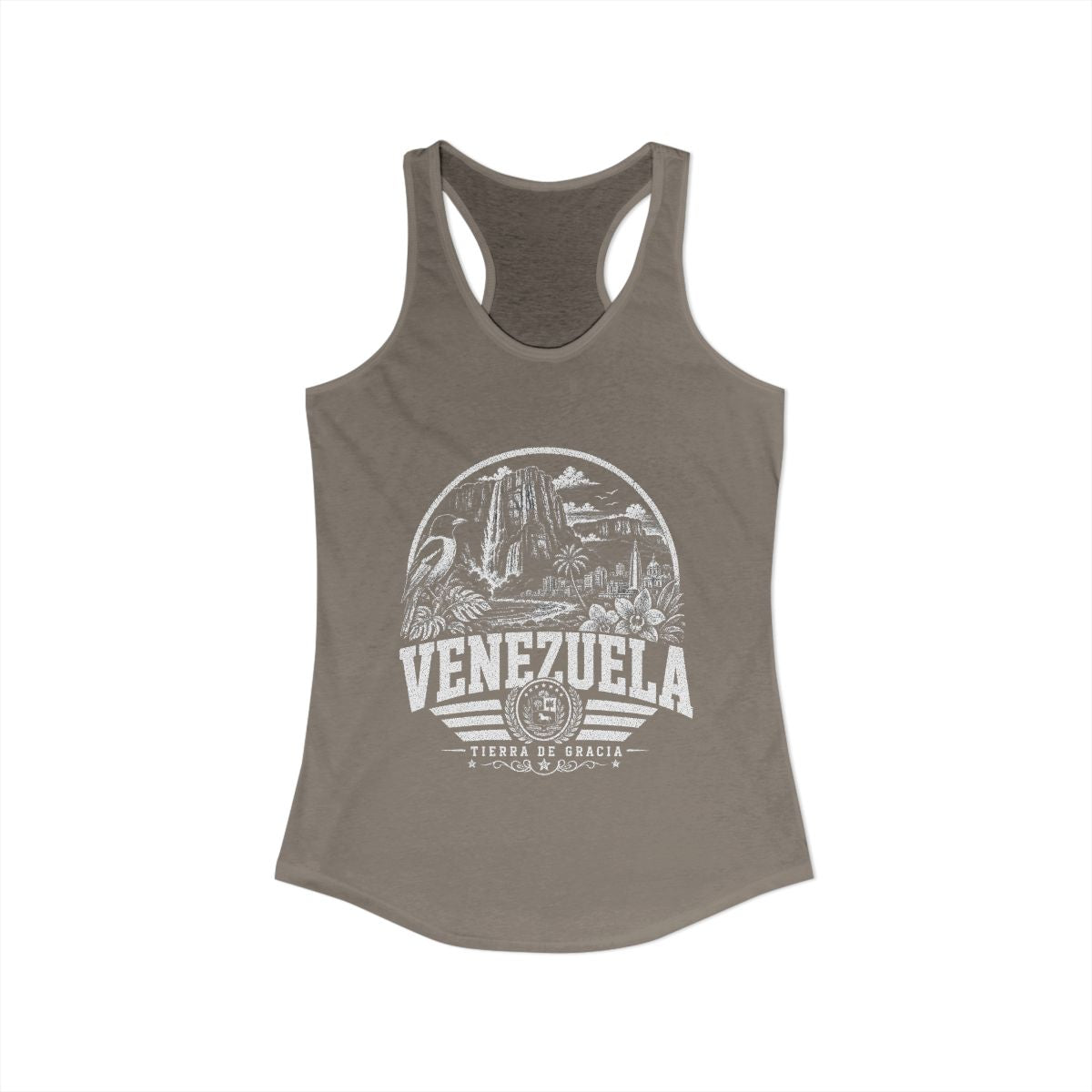 Venezuela Women's Tank Top — Solid Warm Gray (front)