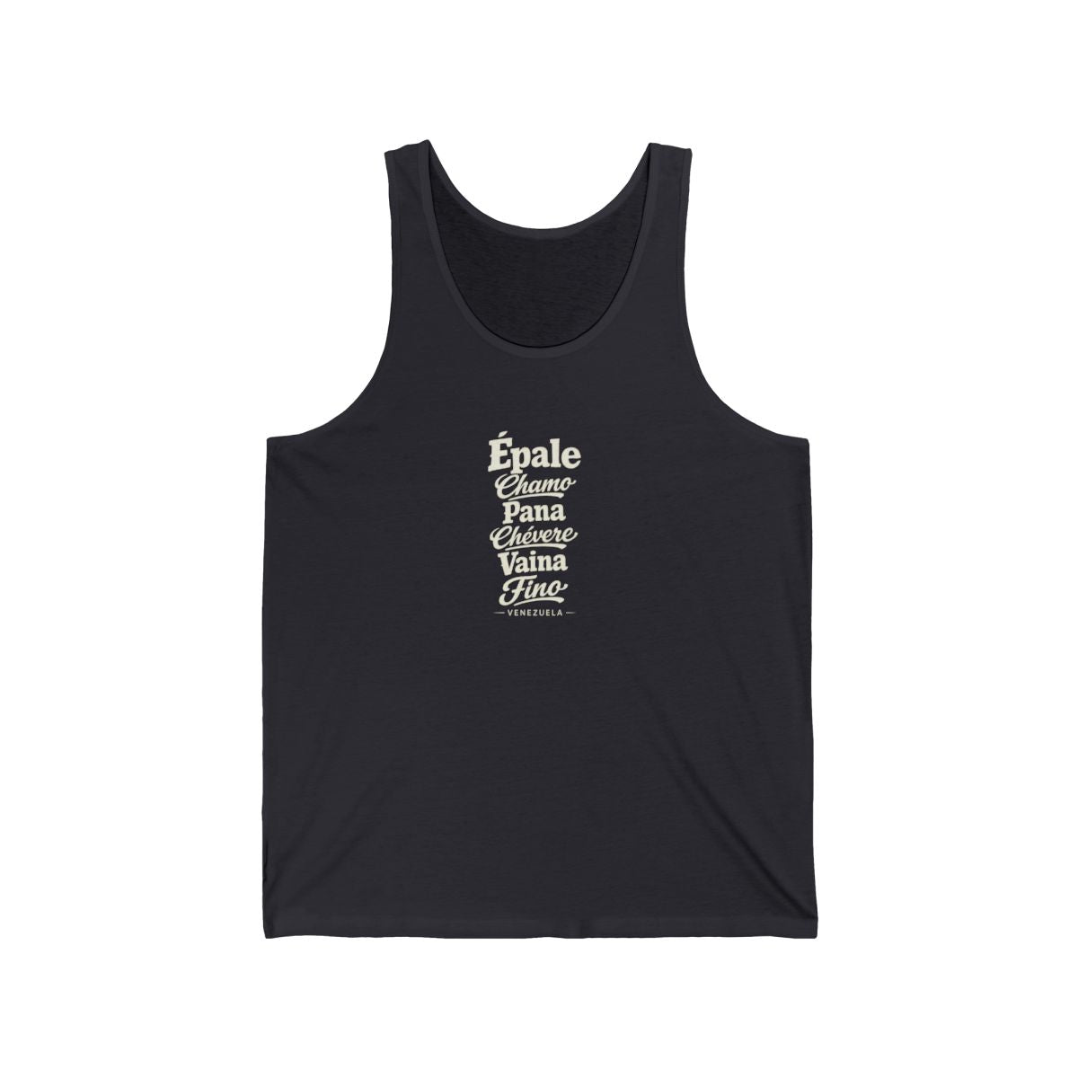 Venezuela local slang men's tank top — typographic sayings design | Nameshi Destinations (view 5)