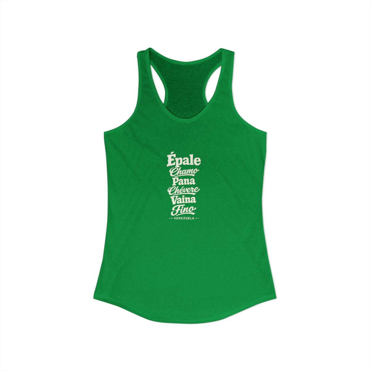 Venezuela local slang women's tank top — typographic sayings design | Nameshi Destinations (view 7)