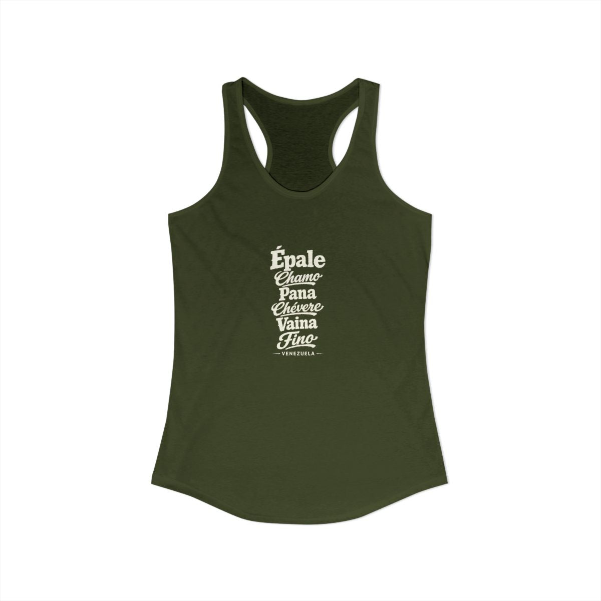 Venezuela local slang women's tank top — typographic sayings design | Nameshi Destinations (view 11)