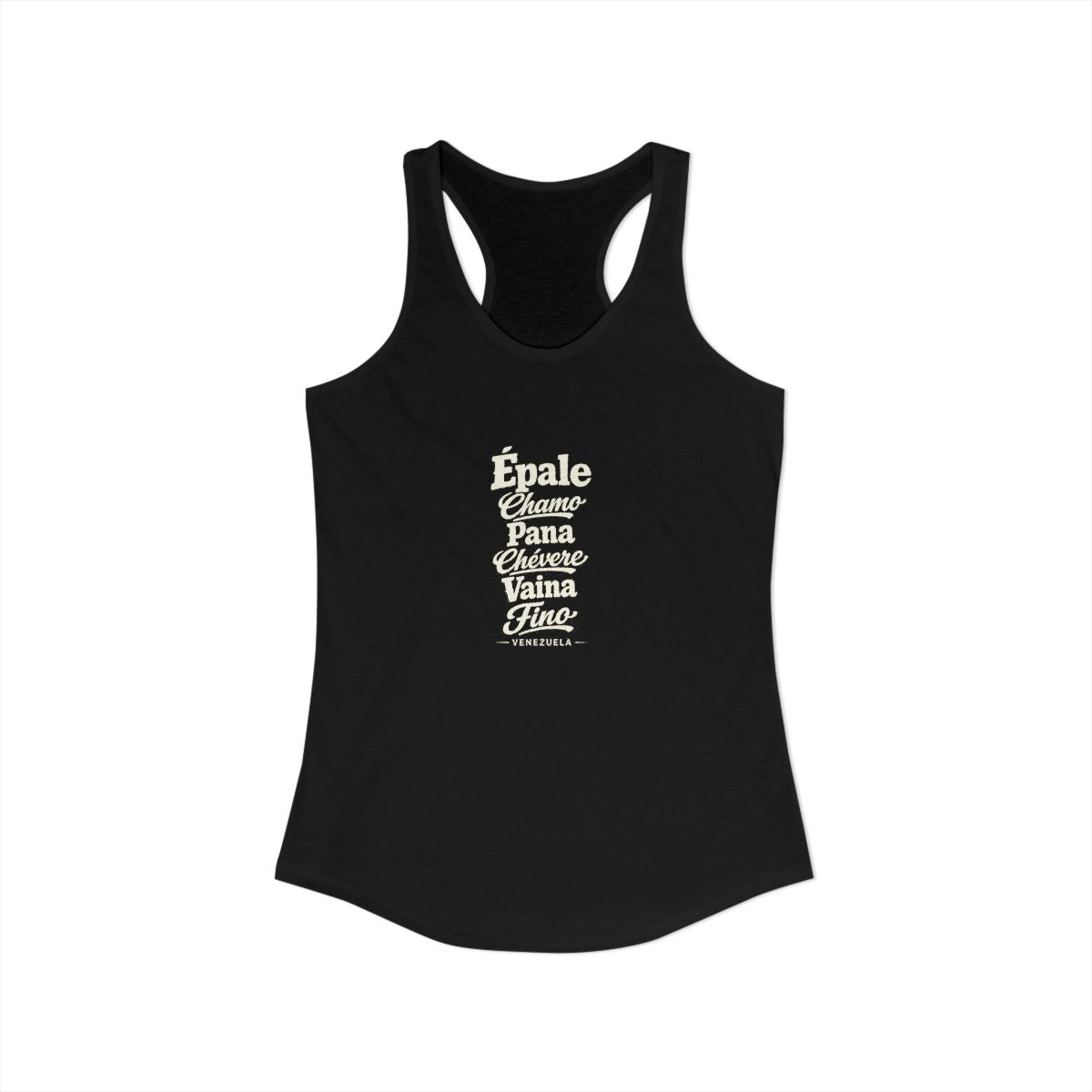 Venezuelan Slang Expressions Women's Tank Top — Solid Black (front)