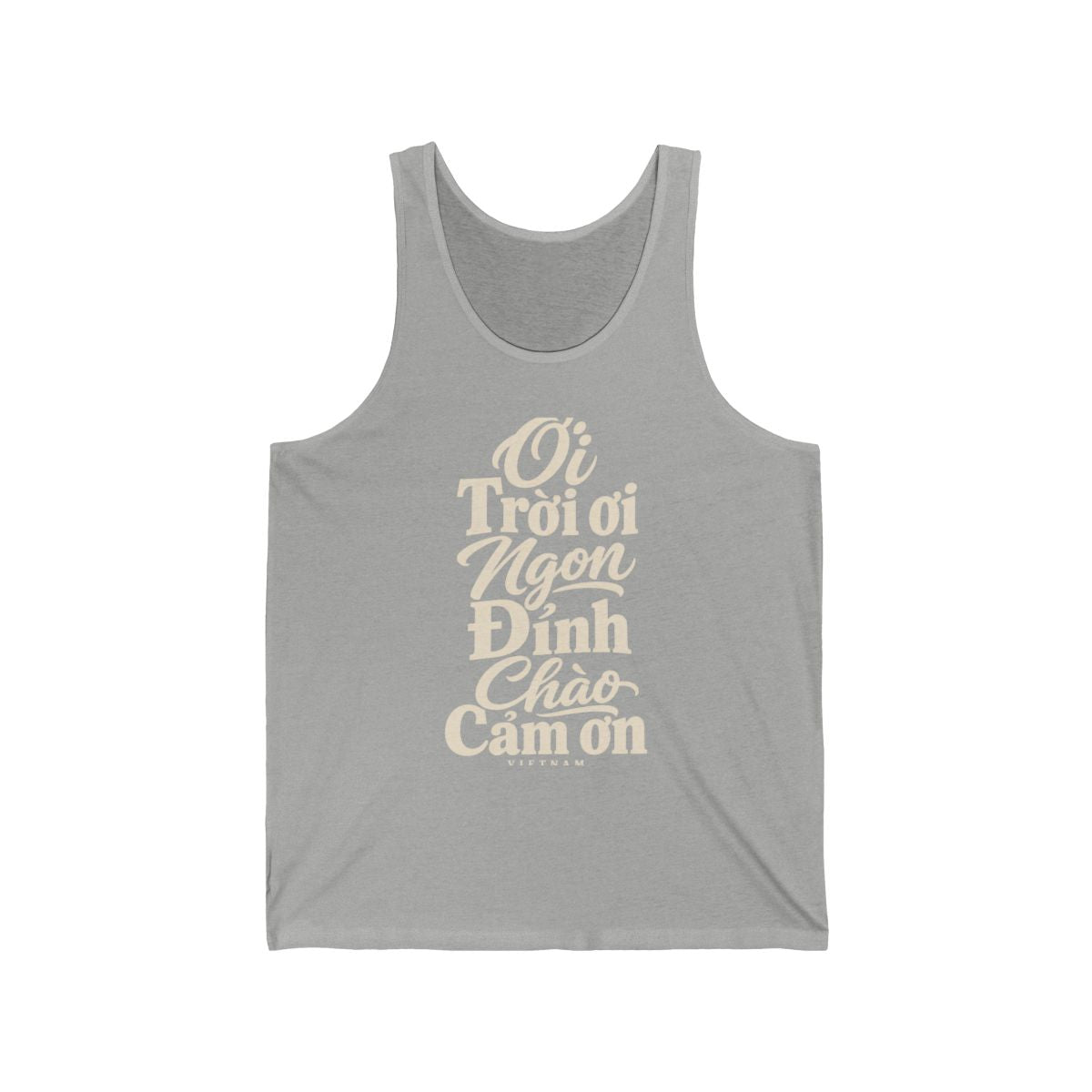 Vietnam local slang men's tank top — typographic sayings design | Nameshi Destinations (view 1)